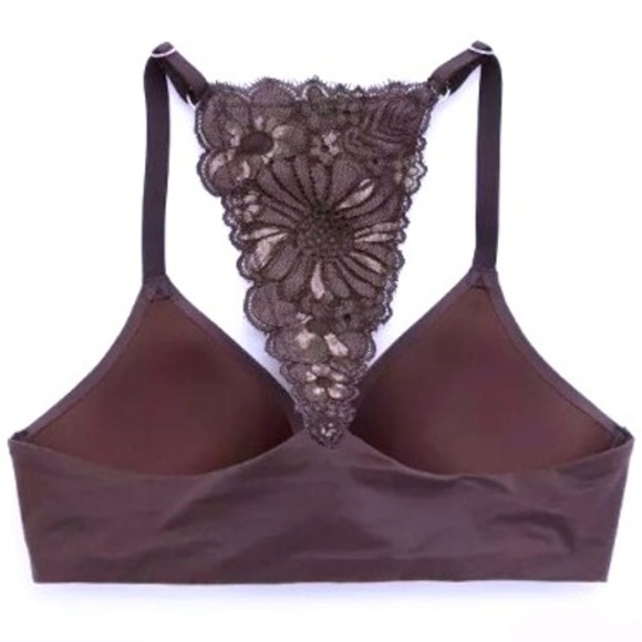 EUC Aerie Lace Smooth Real Sunnie Wireless Push Up Bra Expresso Kiss Size 38D - Picture 4 of 11
